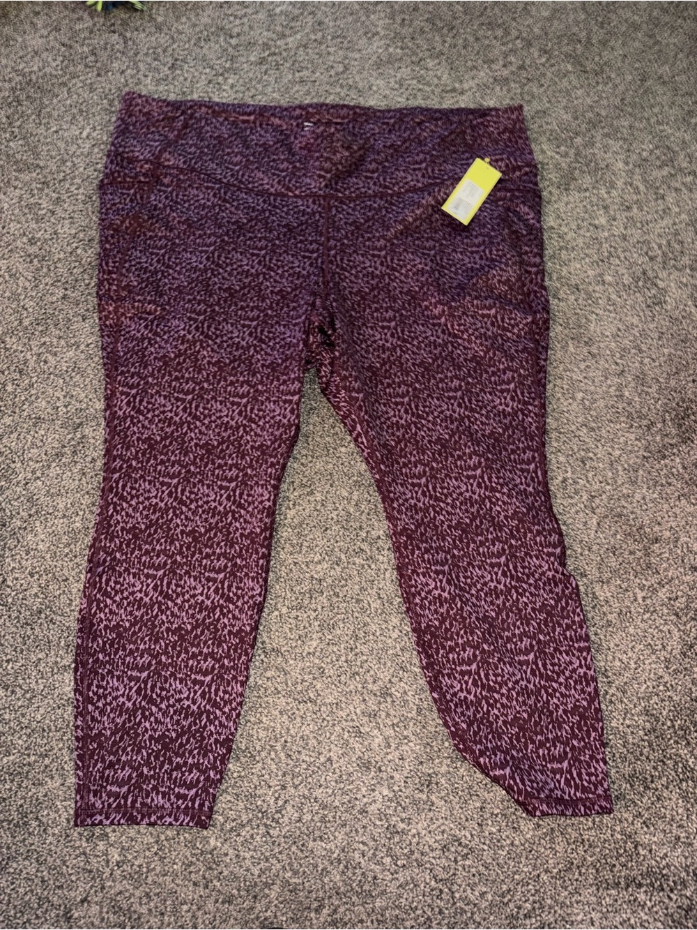 New All In Motion Purple Patterned Active Leggings